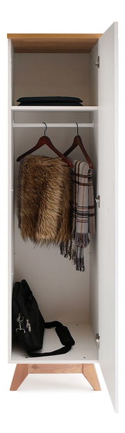 Policová skříň Balones BG02 (bílá + dub)