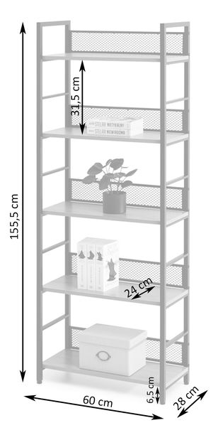 Regál Danube B (dub + černá)
