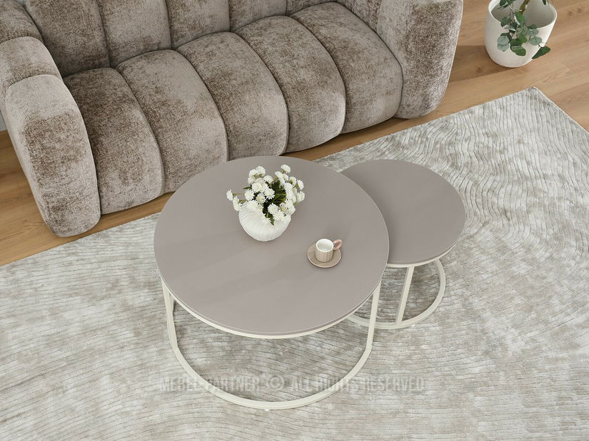 Konferenční stolek Krael (béžová + krémová)