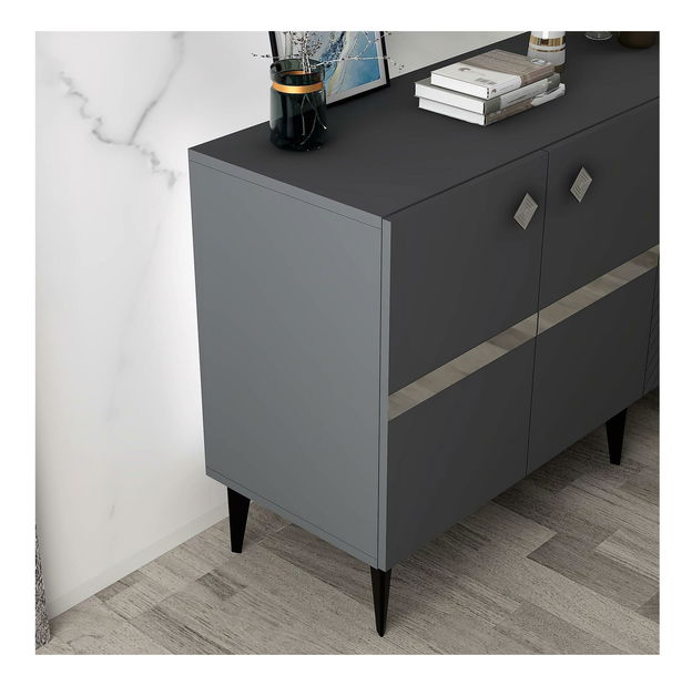 Skříňka Tabivo (antracit + stříbrná)