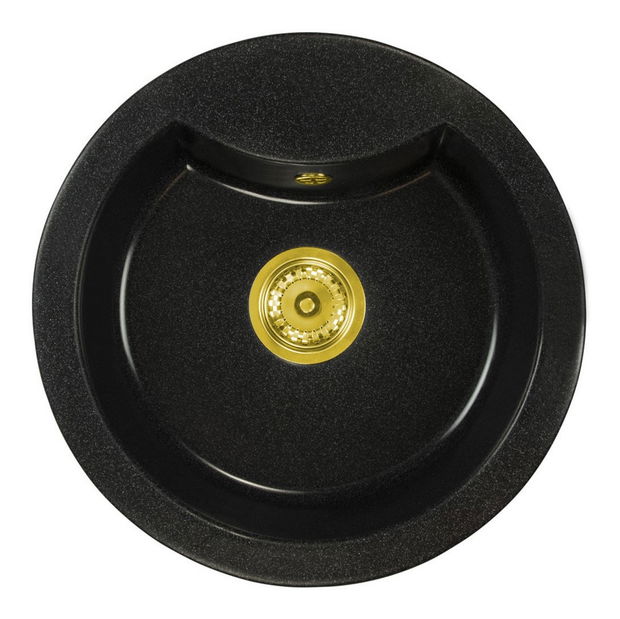 Kuchyňský dřez Mellusa (černá + textura) (se 2 otvory pro baterii)