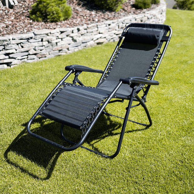 Zahradní polohovatelné křeslo Gerry (černá)
