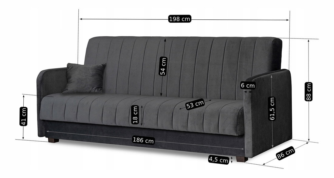 Set 2 kusů pohovek Portofine (šedá)