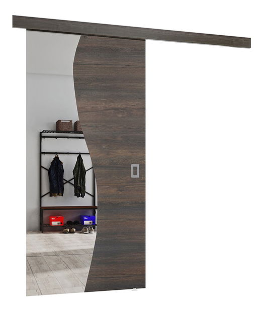 Posuvné dveře Zlunota 100 (bílá + zrcadlo)