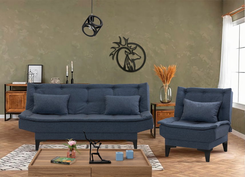 Sedací souprava 3+1 Santic (námořnická modrá)