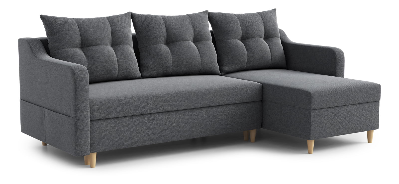 Rohová sedací souprava Lou (P) (tmavě šedá)