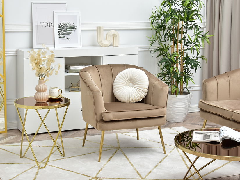 Křeslo Etimee F (béžová + černá)