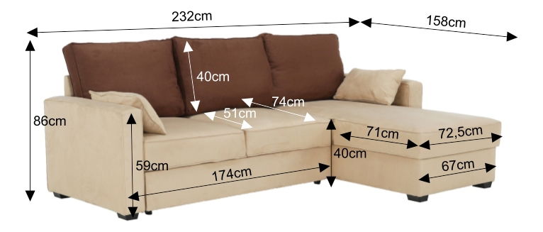 Rohová sedací souprava Madeline (P)