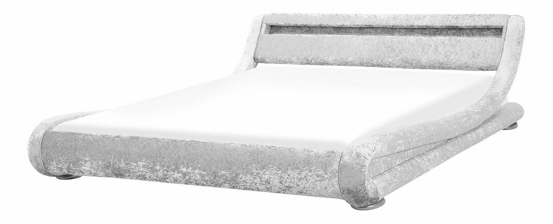 Manželská vodní postel 180 cm Anais (stříbrná) (s roštem a matrací)