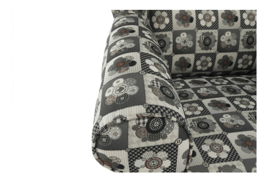 Křeslo ušák s taburetem Aevo patchwork N1