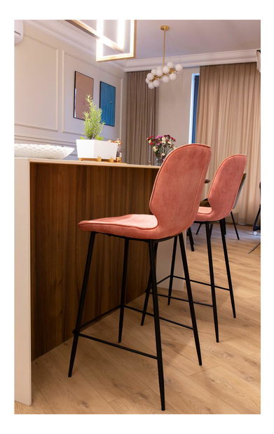 Barová židle Rabal (černá + růžová)