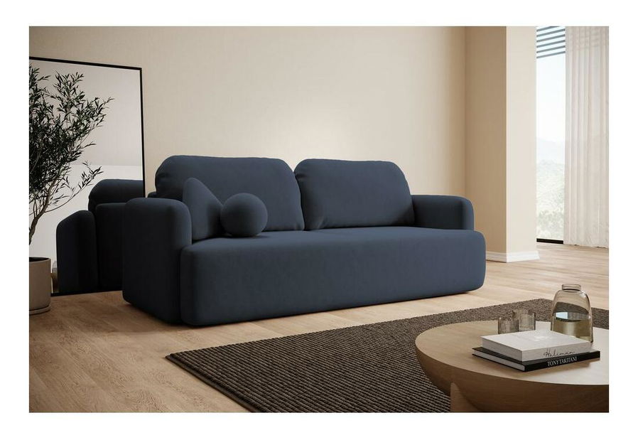 Pohovka trojsedačka Linaki (modrá + černá)