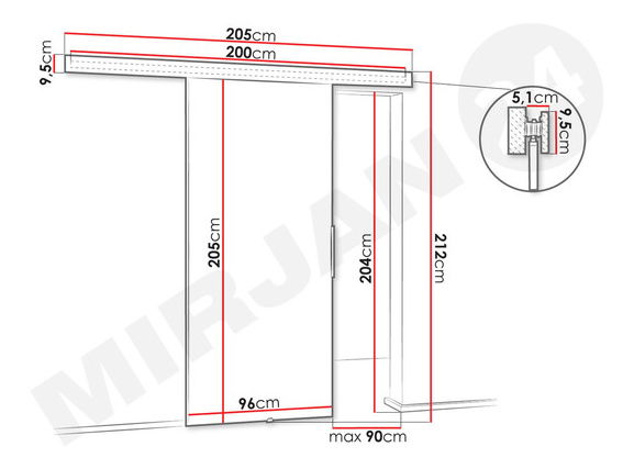 Posuvné dveře Meralia 9 (dub sonoma + černá)
