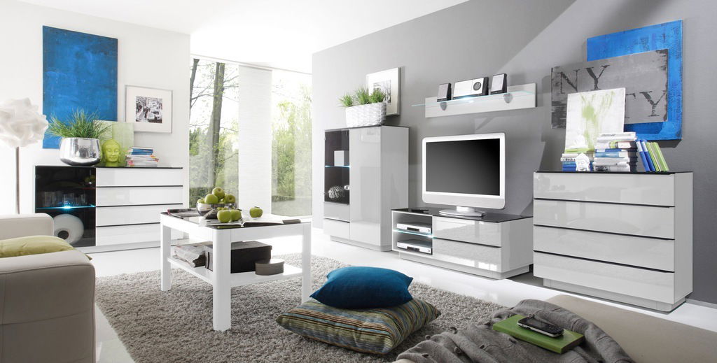 Konferenční stolek Toft Typ 99 (bílá + černé sklo)