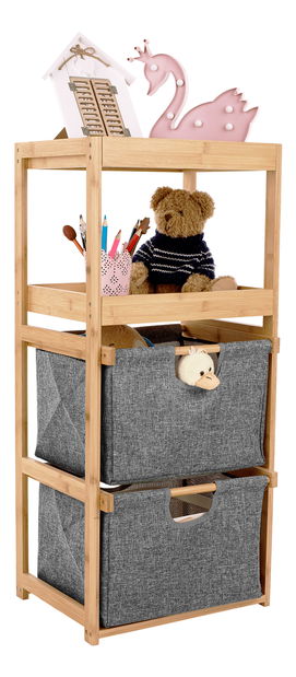 Regál Kendra (bambus + šedá)