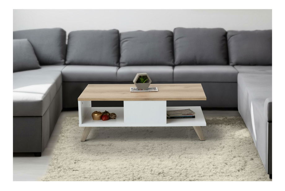 Konferenční stolek Summer (dub + bílá)