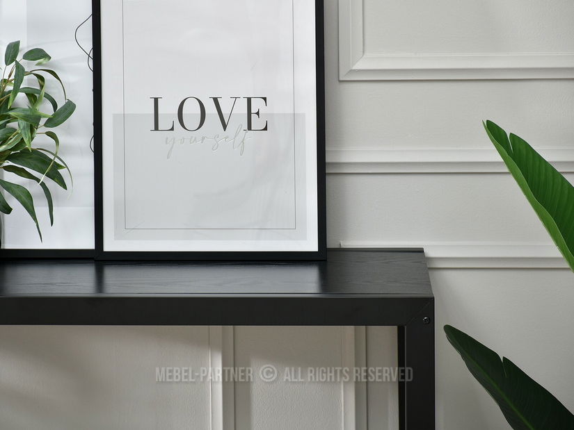 Konzolový stolek Ines (černé dřevo + černá)