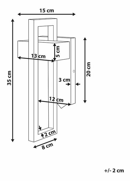 Nástěnné svítidlo vnější Kelza (černá)