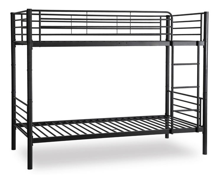 Dětská patrová postel 90 cm Riverside (černá) (s roštem)