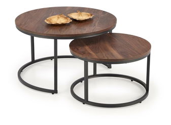 Set 2 ks. konferenčních stolků Jacarta (ořech + černá)