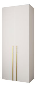 Šatní skříň 100 cm Carmela 50-3 (bílá + zlatá)