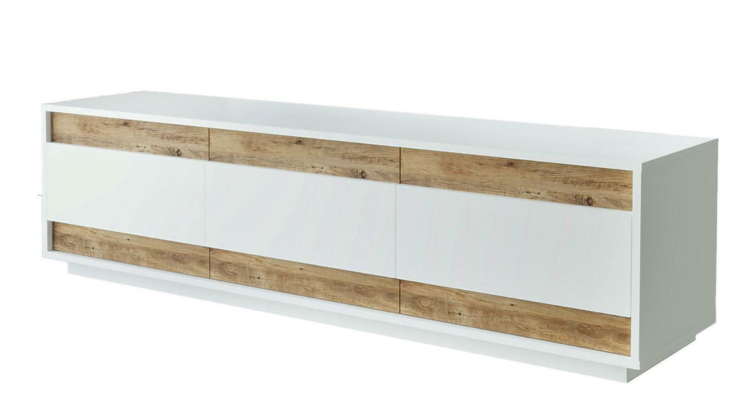 TV stolek/skříňka Milupe (bílá + borovice atlantická)