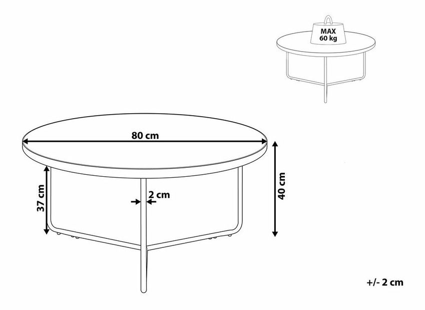 Konferenční stolek Melza (šedá)