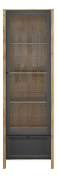 Vitrína Bruselas (dub craft zlatý + černá)