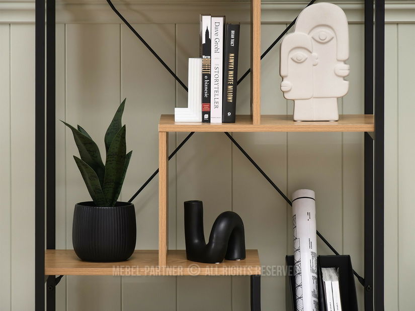 Regál Harp A (dub + černá)