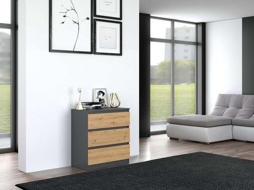 Komoda Musecalo 1 (antracit + dub artisan)