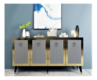 Skříňka Vopula (antracit + zlatá) *výprodej