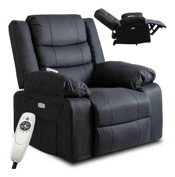 Masážní křeslo Jornaleros (černá ekokůže)