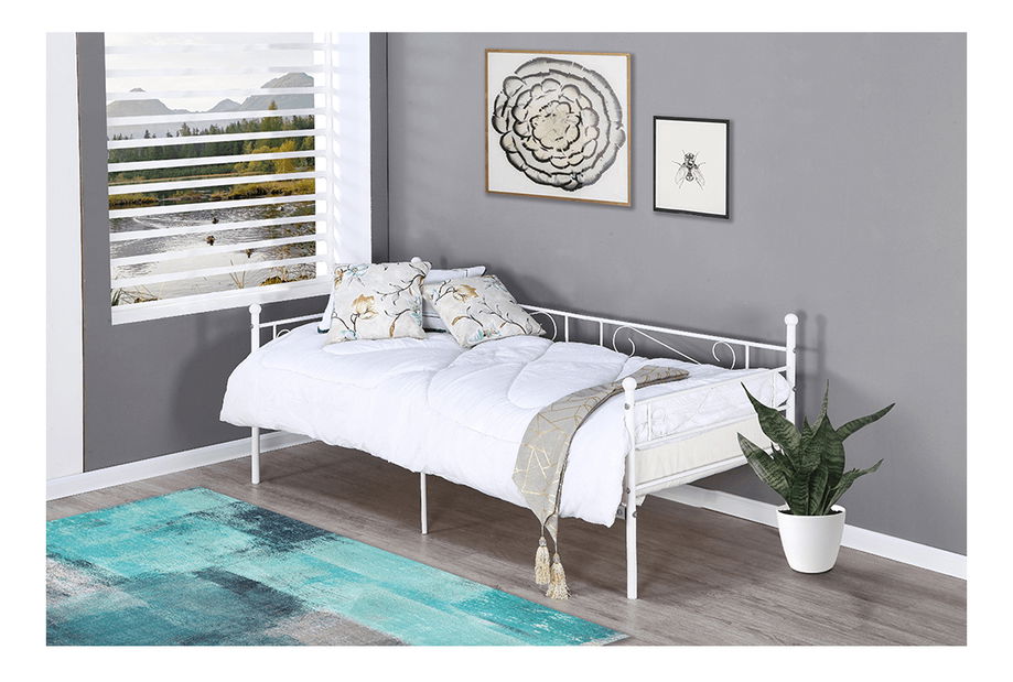 Jednolůžková postel 90 cm Rossa (s roštem) (bílá)