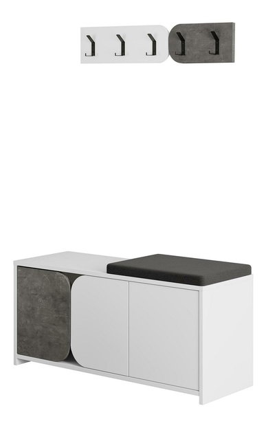 Předsíňová sestava Debopu (šedá + bílá)