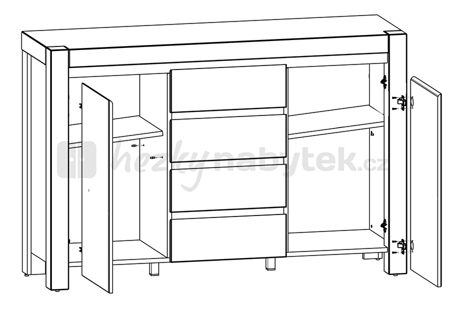 Komoda BRW Orient KOM2D4S