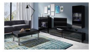 Obývací stěna Calabria C22 (černá) (bez osvětlení)