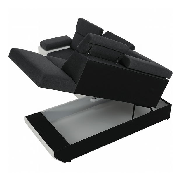 Rohová sedací souprava Akron bílá + tmavošedá (P)