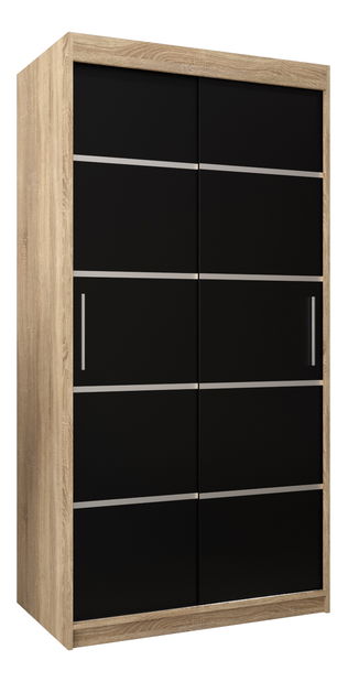 Šatní skříň 100 cm Verika 1 100 (dub sonoma + černá)