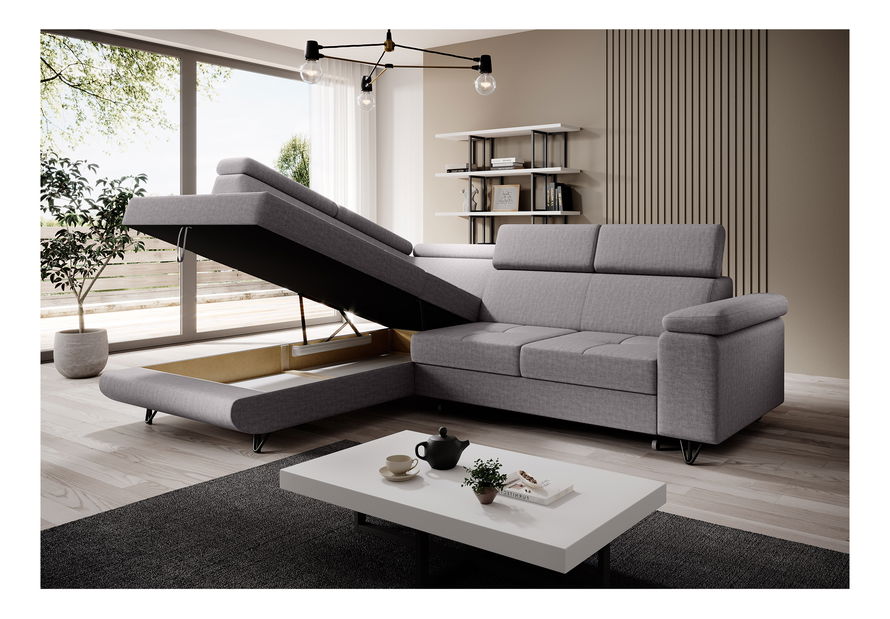 Rozkládací sedací souprava Jopo (světle šedá) (L) 