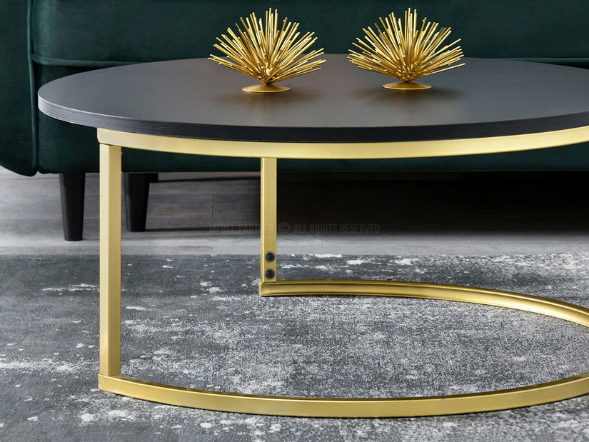 Konferenční stolek Kolja Stolek Xl (černá + zlatá)