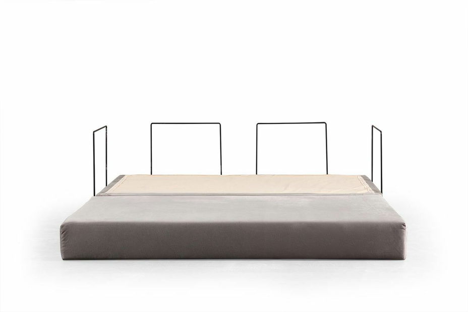 Rozkládací pohovka Nicel (stříbrná ) (s úl. prostorem)