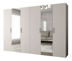 Šatní skříň 300 cm Borry 2 (kašmír + stříbrná)