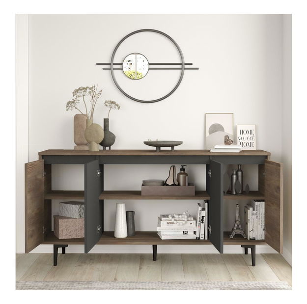 Sada nábytku do obývacího pokoje Arvoiden (ořech + antracit)