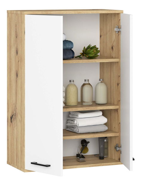 Závěsná koupelnová skříňka Farid TYP 8 (dub artisan + bílá)