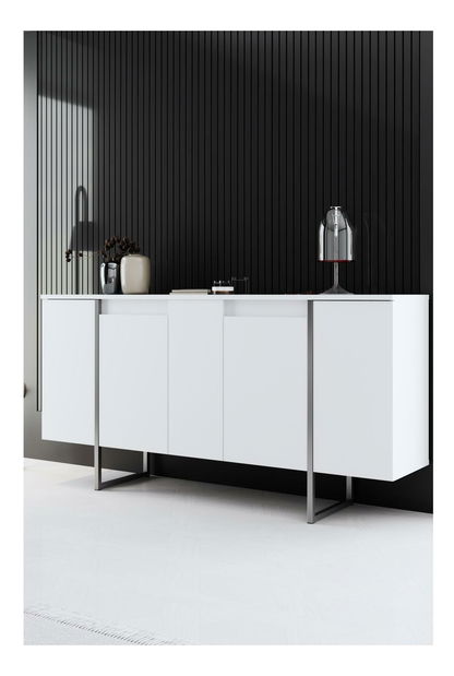 Skříňka Luna (bílá + stříbrná)