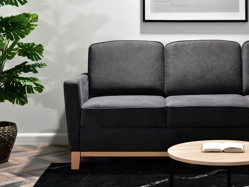 Pohovka trojsedačka Biblioteca (grafitová + dub)