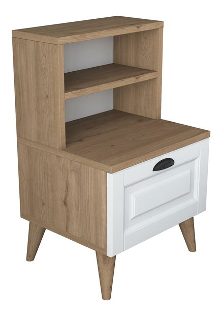 Noční stolek Sivadu 1 (ořech + bílá) *výprodej