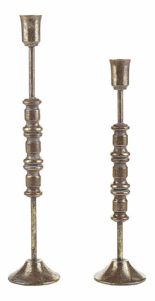 Set 2 svícnů Salami (zlatá)