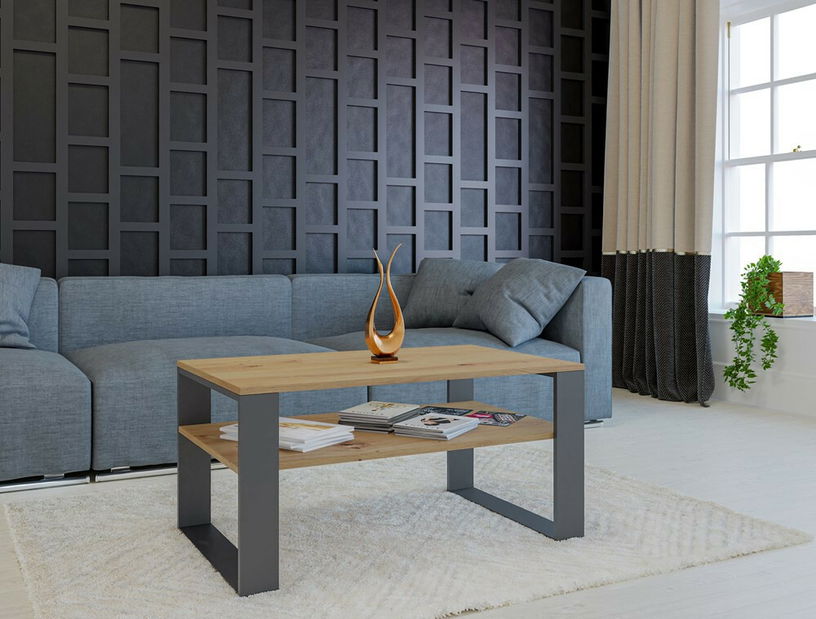 Konferenční stolek Maduro 2 (dub artisan + antracit)