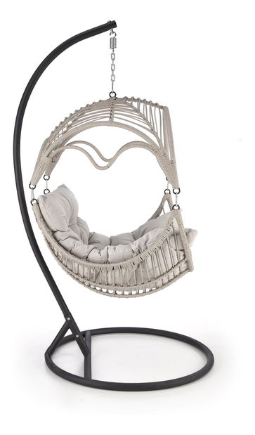 Závěsné křeslo Rasmuso (světle šedá + černá)